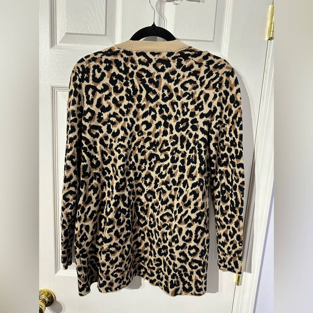 J. Crew Leopard Print Cardigan - Tan and Black (XS) - Picture 12 of 14